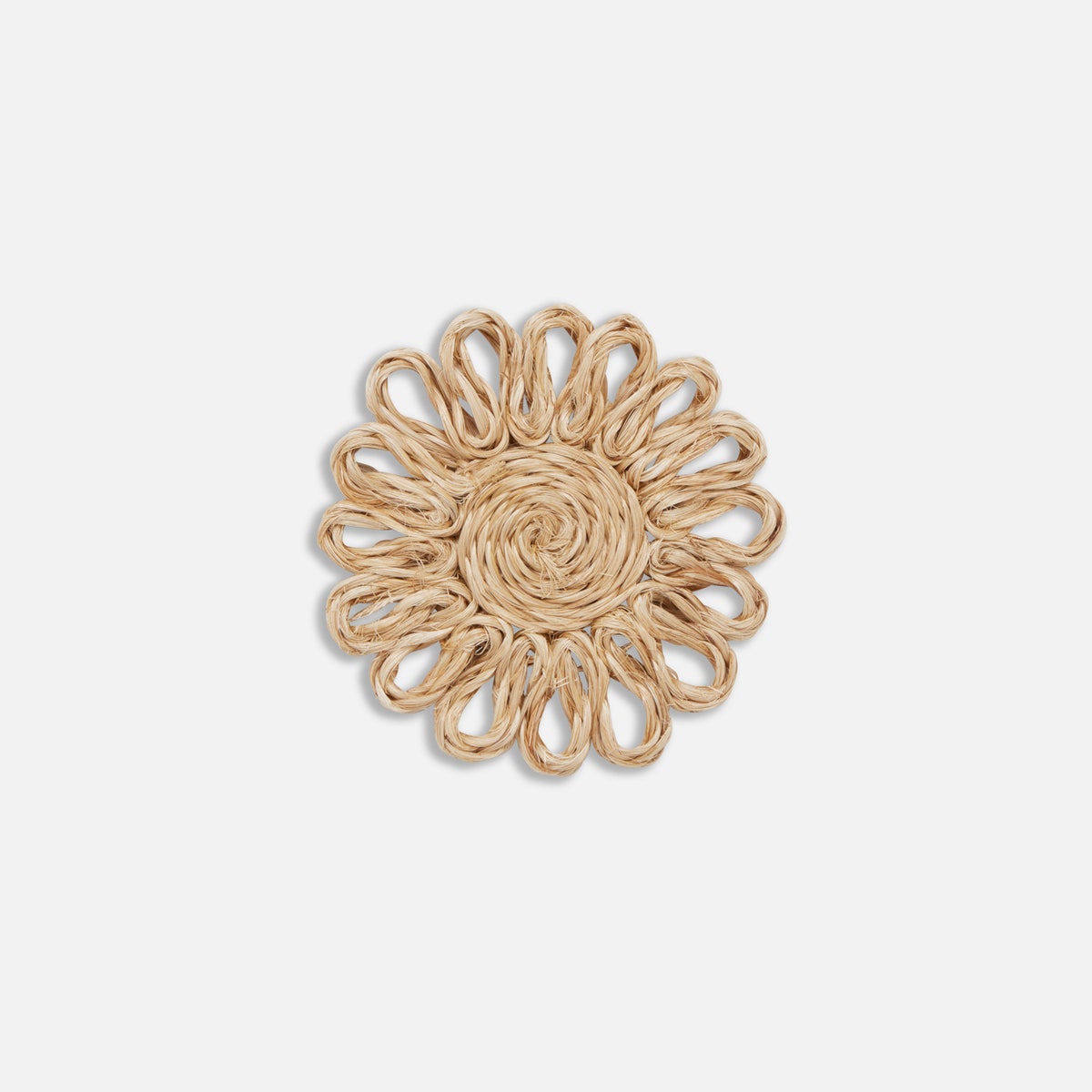 Teigan Natural Floral Coasters Abaca Boxed Set Of 4