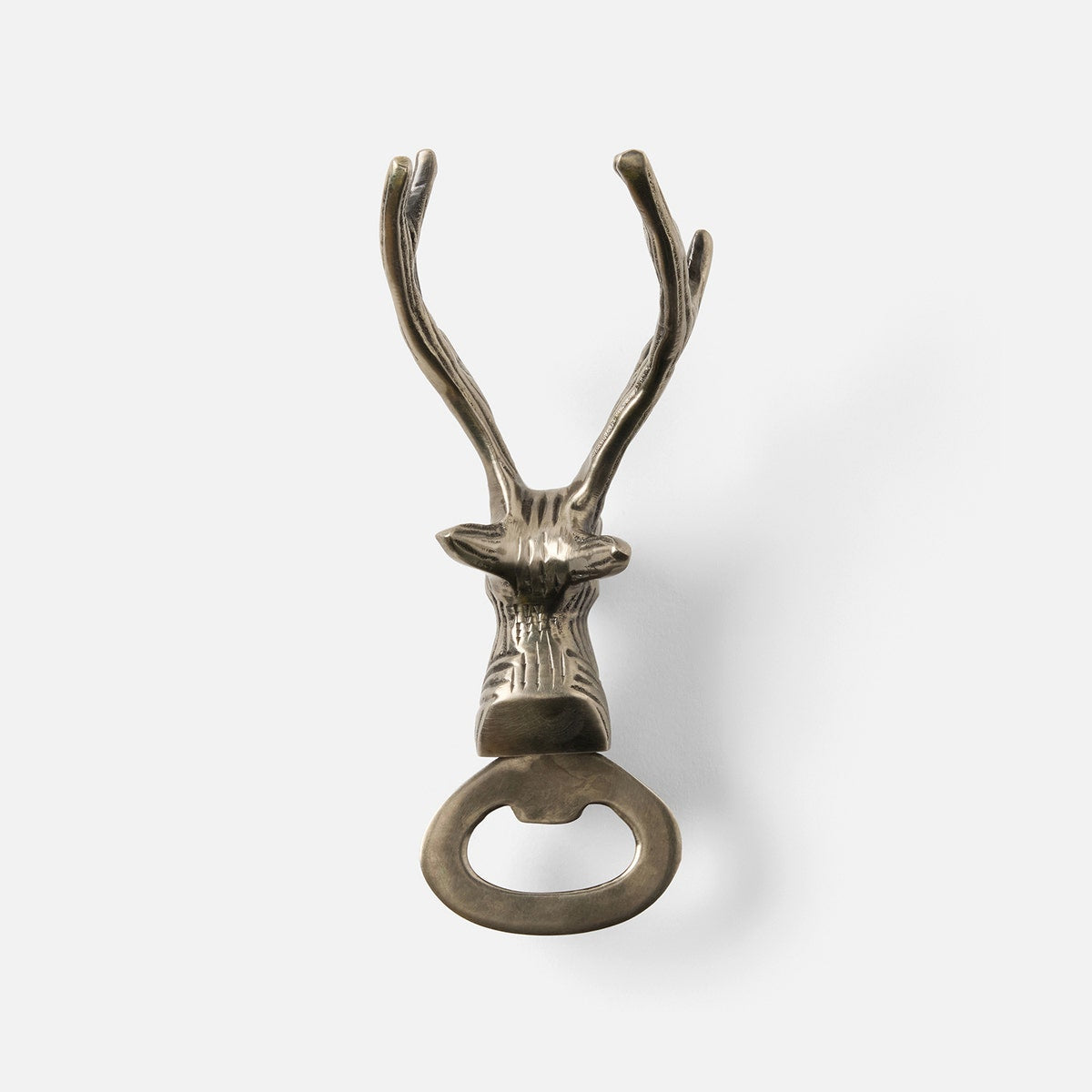 Theodore Antique Pewter Deer Head Bottle Opener Metal Pack/2