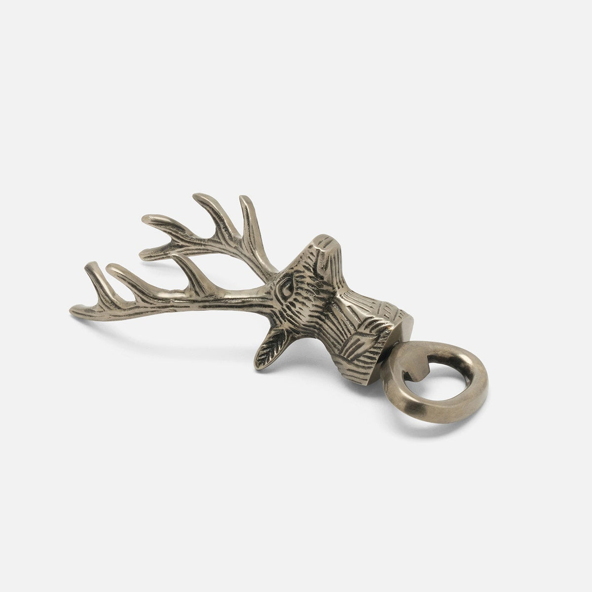 Theodore Antique Pewter Deer Head Bottle Opener Metal Pack/2