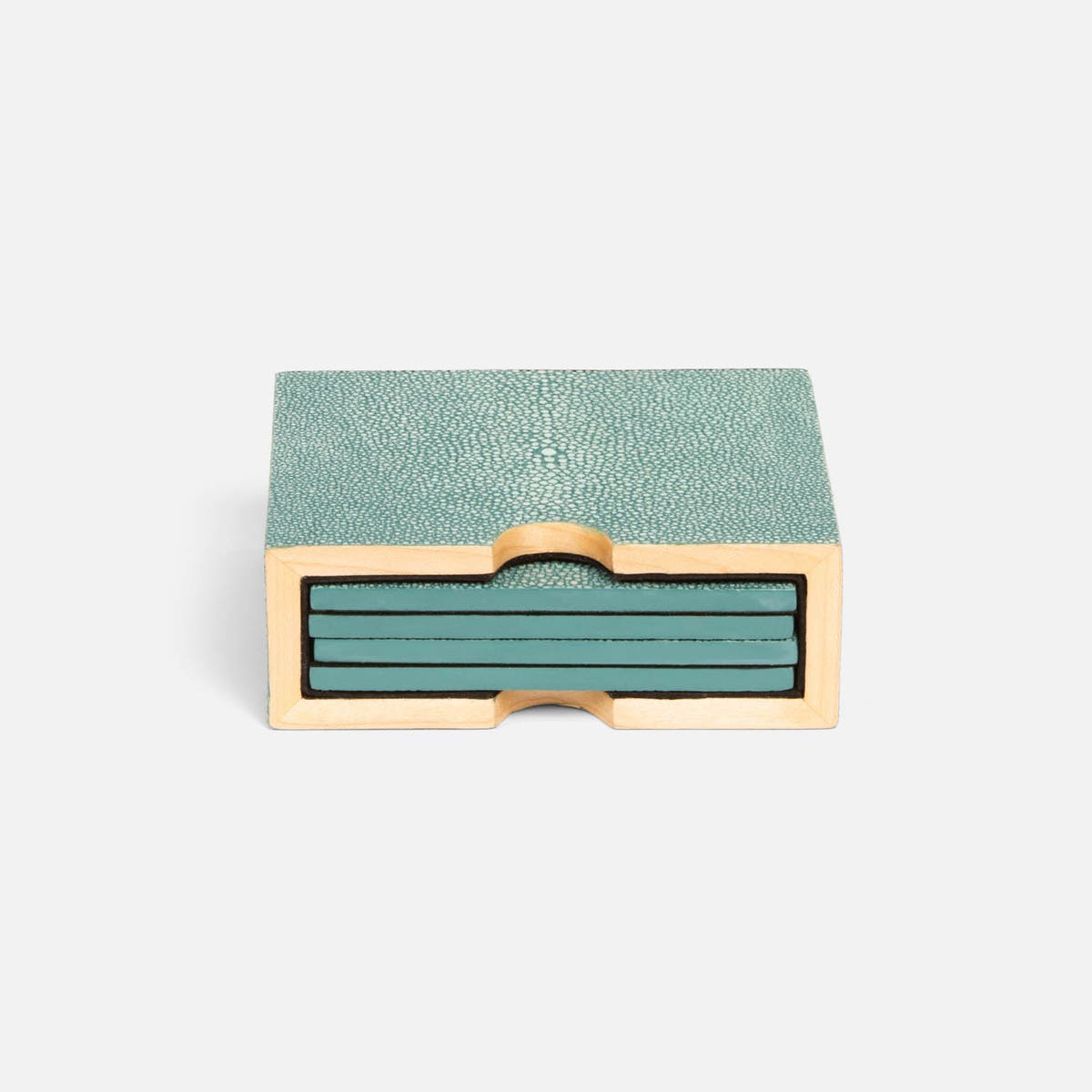 Varese Turquoise Coasters Set Of 4 Realistic Faux Shagreen Pack/2