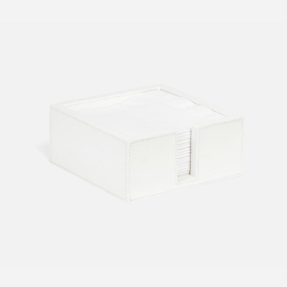Brisbane Bright White Cocktail Napkin Holder Marine Leather Pack/2