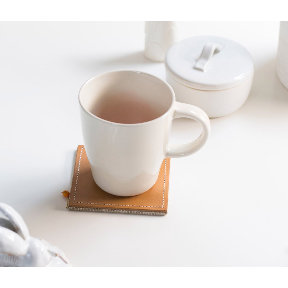 Evan Aged Camel Square Coasters Boxed Set Of 4
