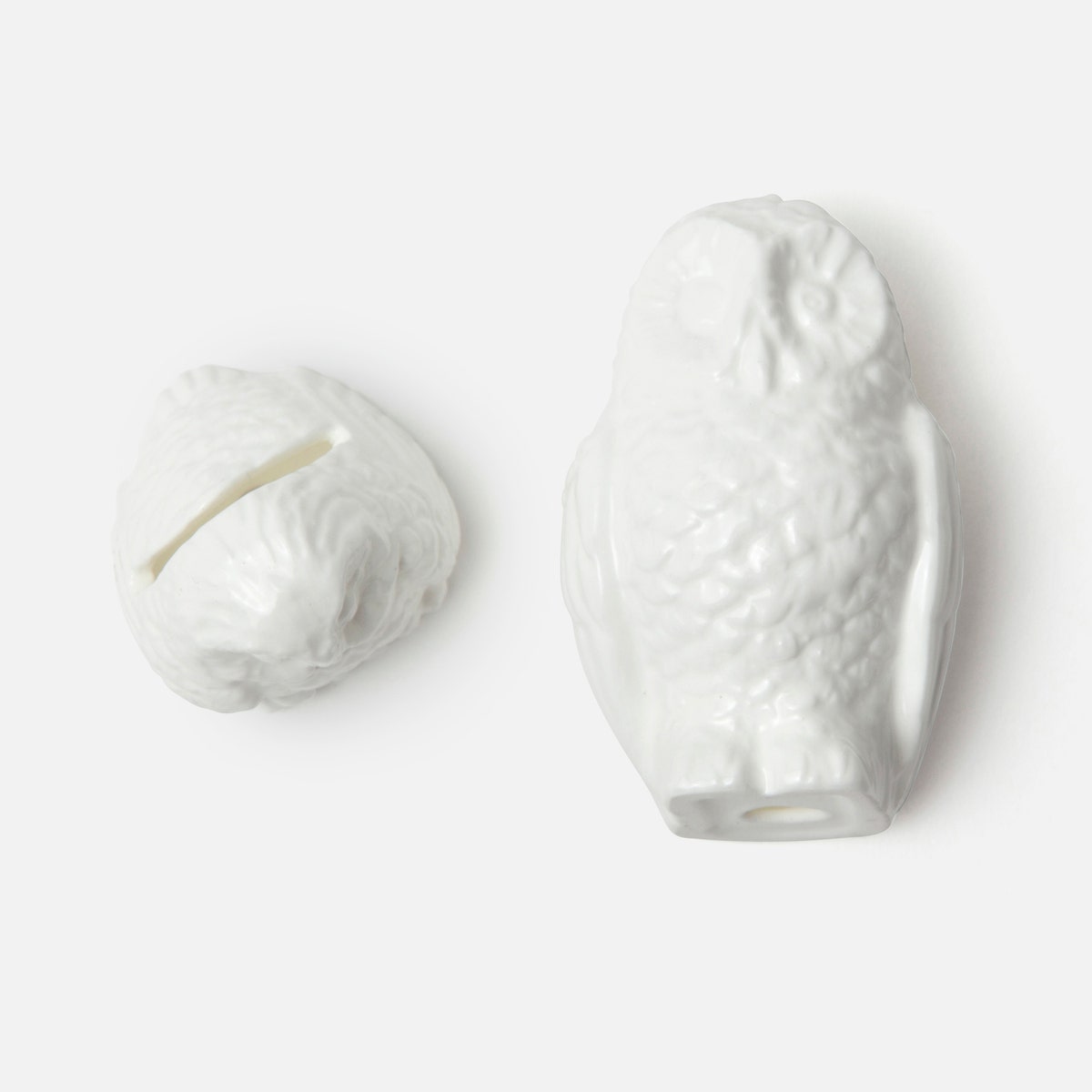 Alexander White Glaze Large Owl Card Holder Boxed Set Of 4