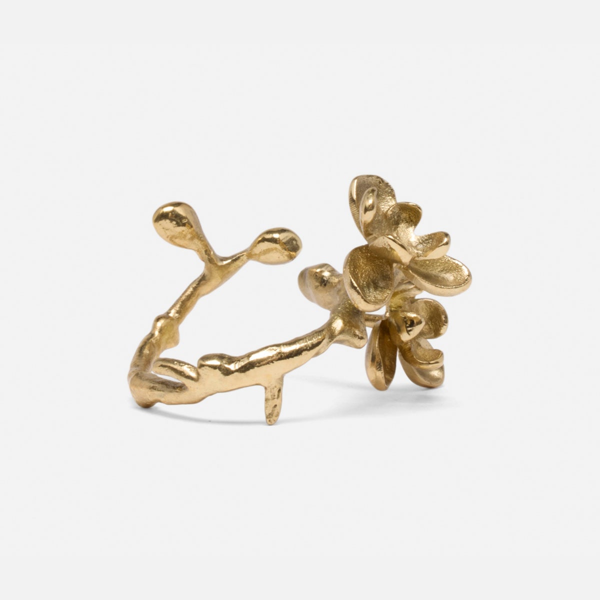 Fiona Polished Gold Blossom Napkin Ring Brass Pack/4 Boxed