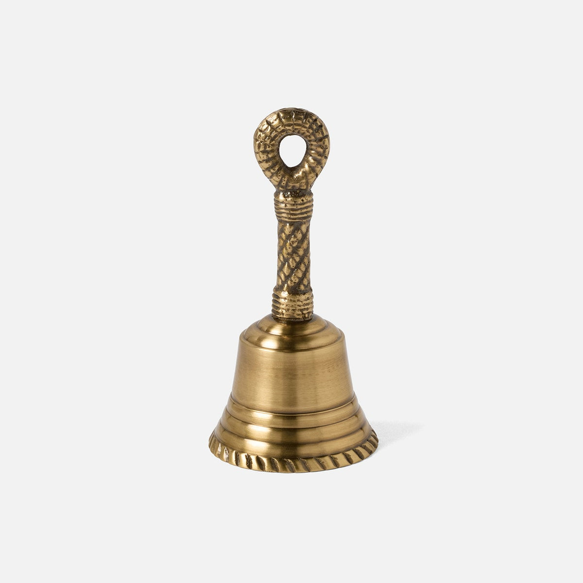 Frannie Antique Brass Rope Dinner Bell Metal Set/3