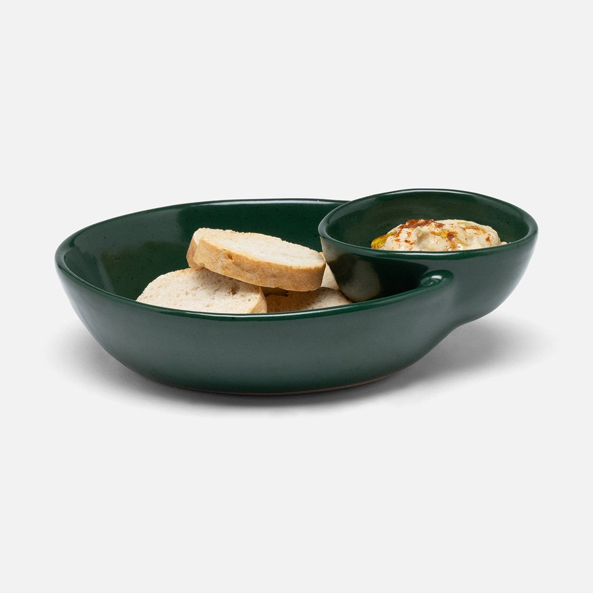Marcus Dark Green Salt Glaze Olive Bowl Oval Stoneware Pack/2