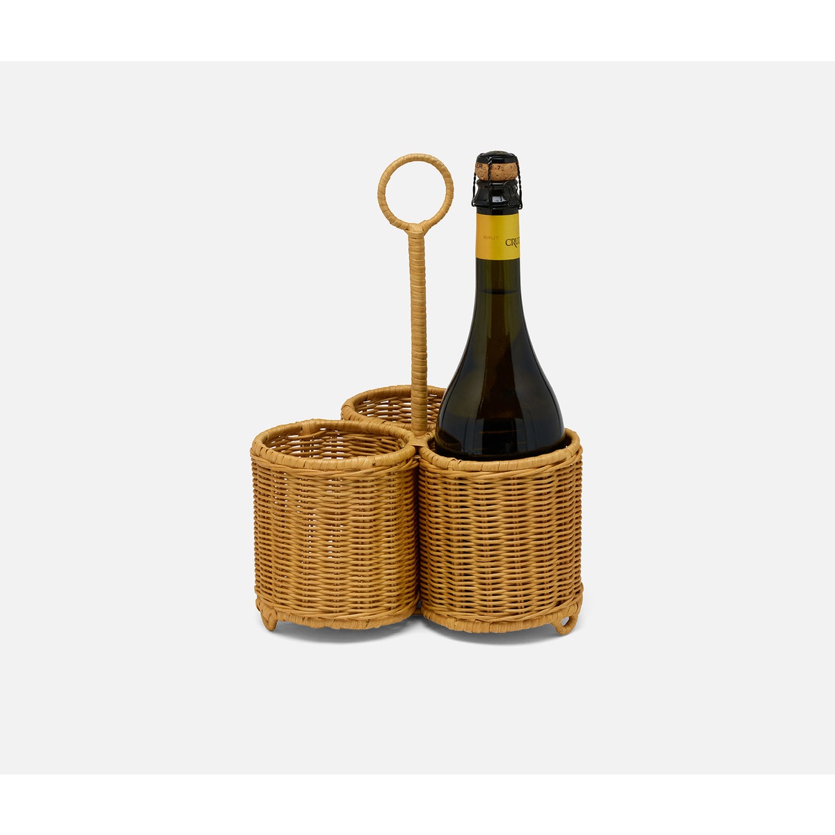 Micaela Light Honey Wine Caddy Rattan