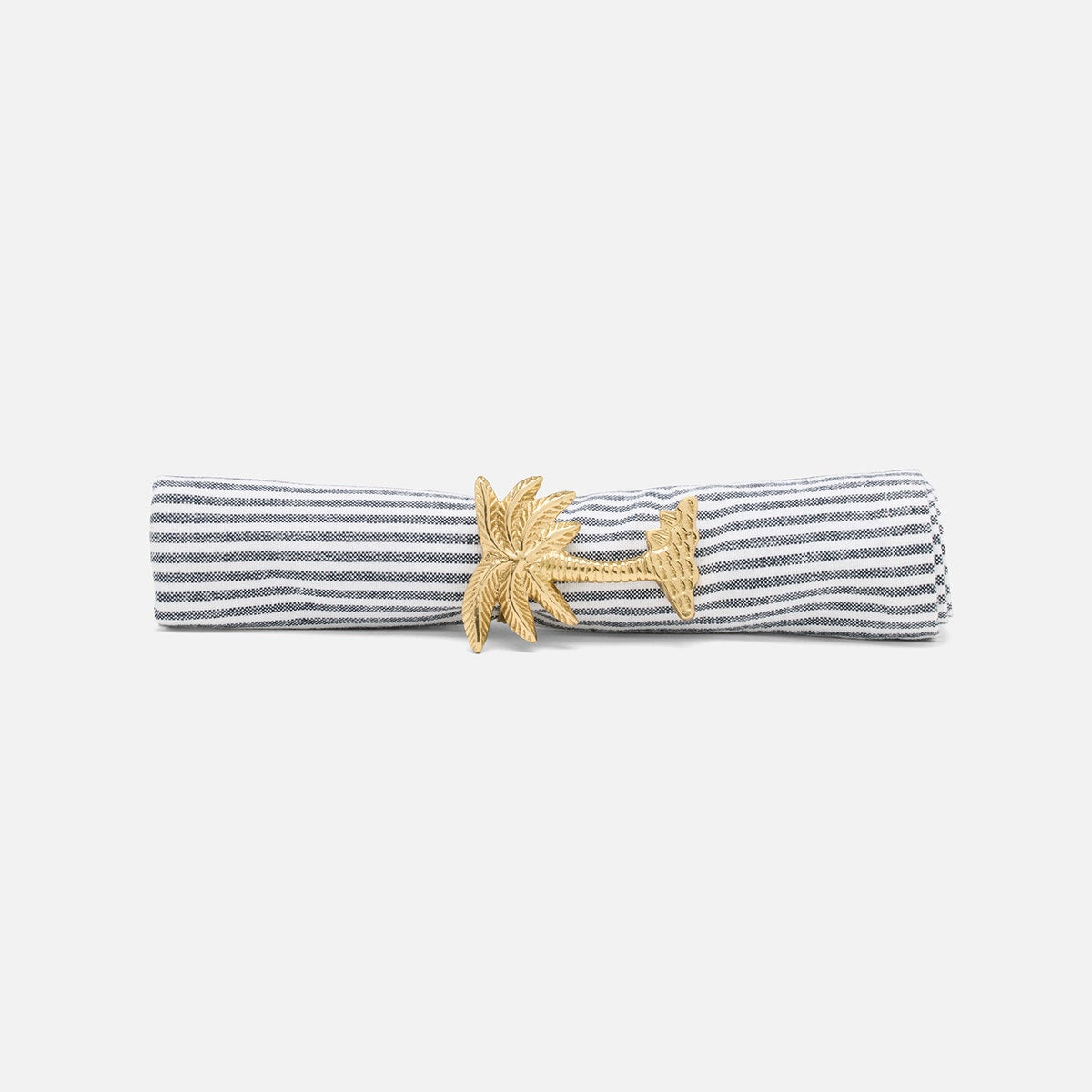 Namari Polished Gold Palm Tree Napkin Ring Brass Boxed Pack/4
