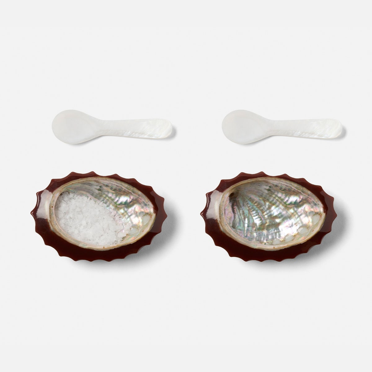 Tilda Cinnamon Pinch Bowls Resin/Abalone Shell Boxed Set Of 4