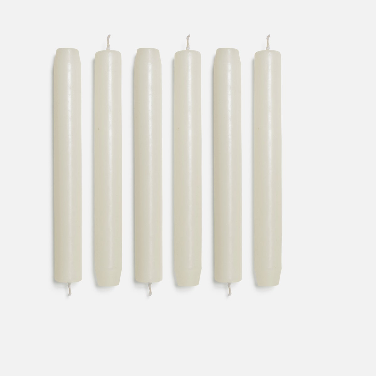 8" Taper Candles Ivory Boxed Set Of 6