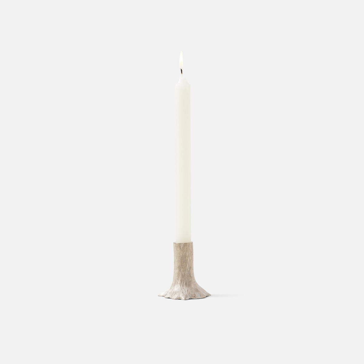 Griffin Tarnished Silver Candle Holders Brass Set/3