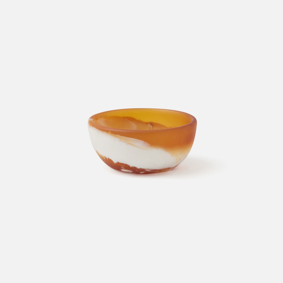 Hugo Amber Swirled Pinch Bowl Resin Pack/2