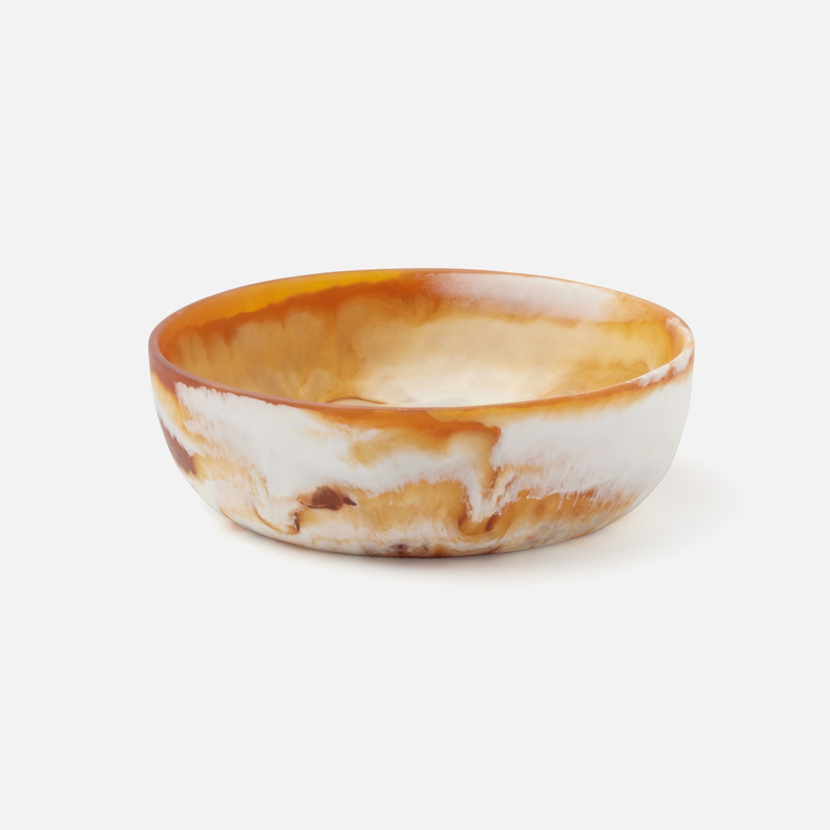 Hugo Amber Swirled Serving Bowl Resin Small Pack/2