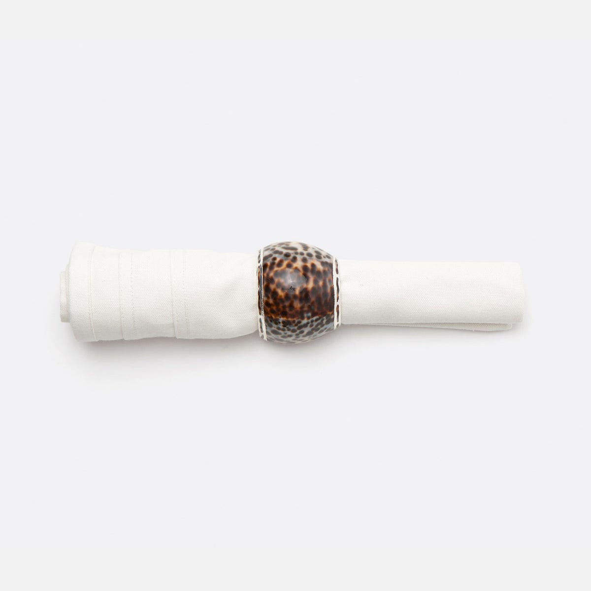 Olivia Tiger Cowrie Shell Napkin Ring Boxed Set Of 4