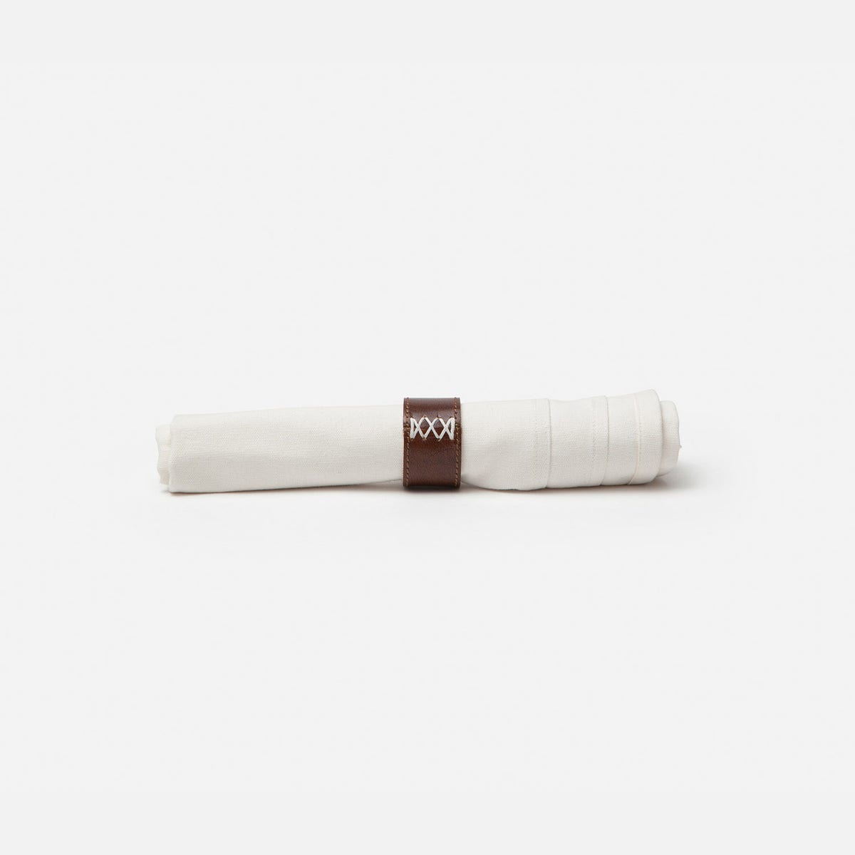 Marco Napkin Ring Tobacco Full Grain Leather Boxed Set Of 4