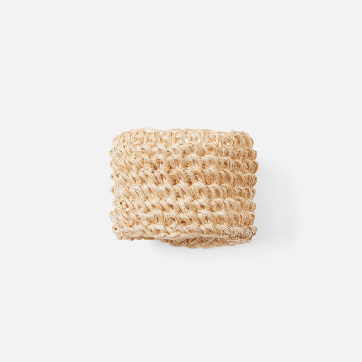 Emmy Natural Crochet Napkin Ring Abaca Pack/4 Boxed