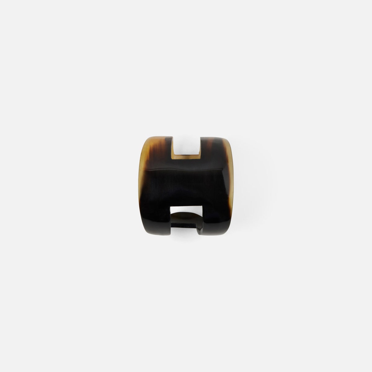 Luna Black/White Horn Napkin Ring Boxed Set Of 4