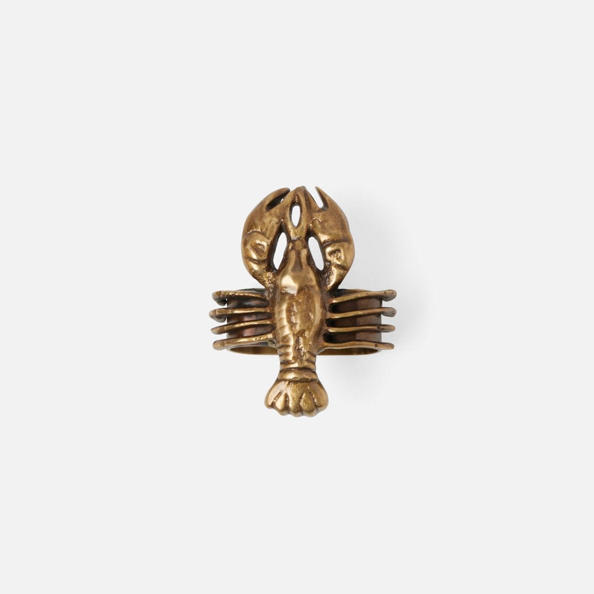 Marlin Antique Brass Lobster Napkin Ring Boxed Set Of 4