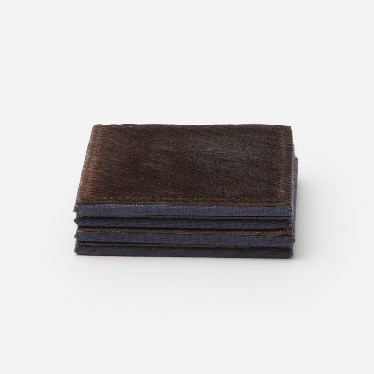 Tanner Dark Brown Square Coasters Boxed Set Of 4