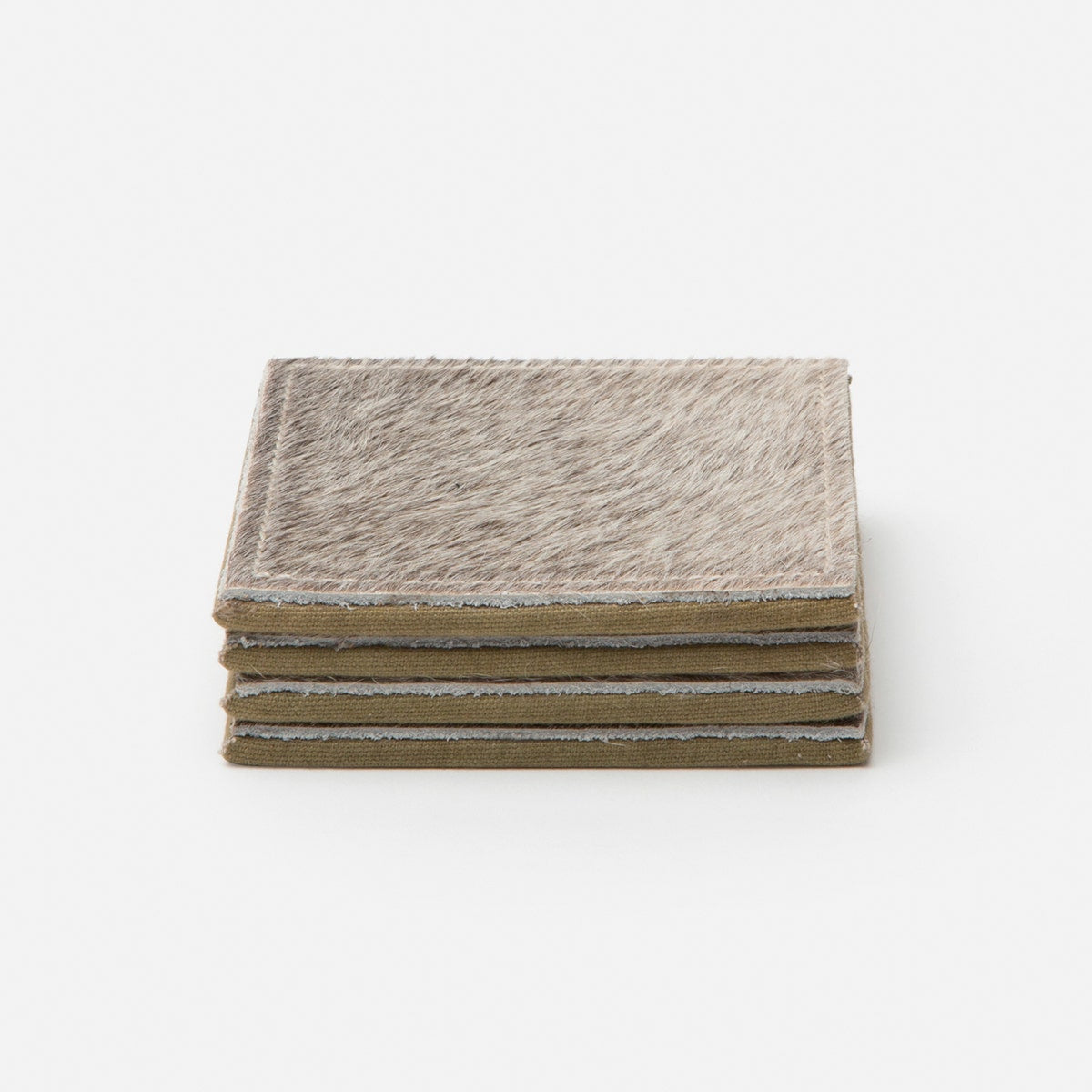 Tanner Gray Square Coasters Boxed Set Of 4