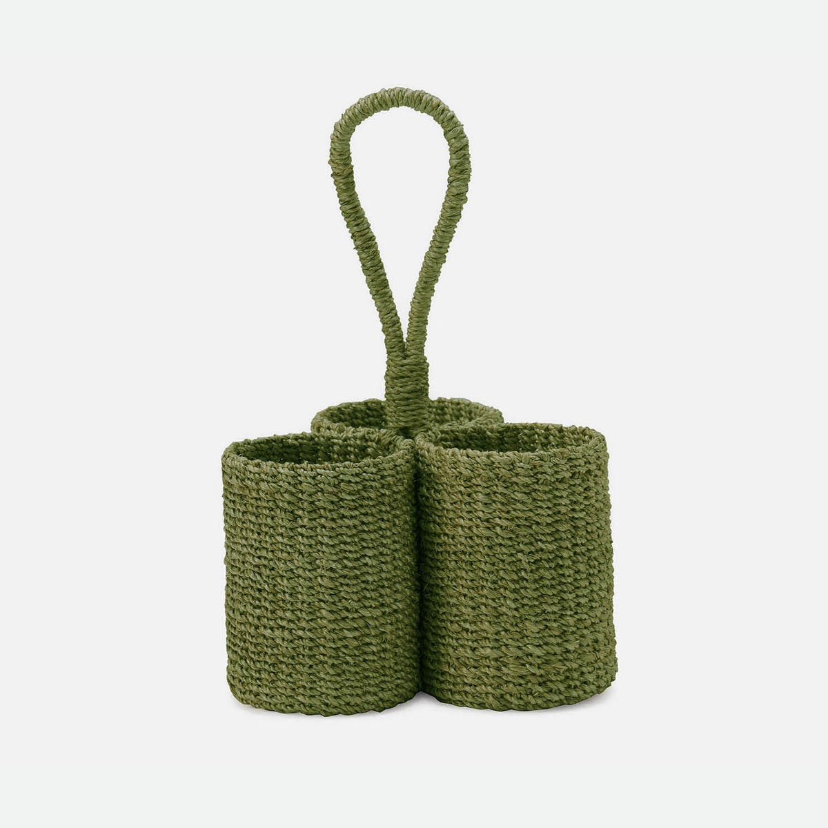 Voru Green Wine Caddy Abaca Fiber