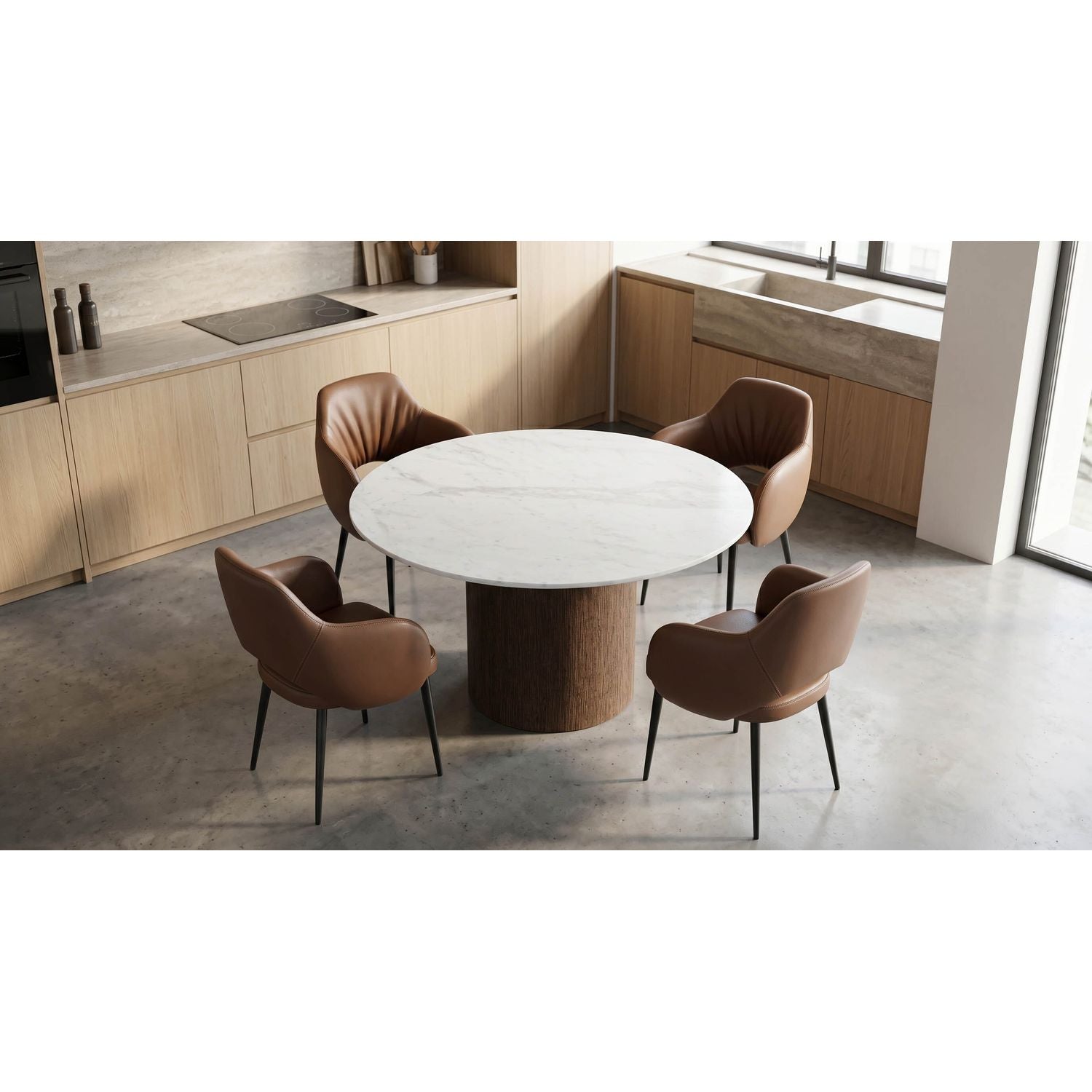 Oslo Quartz Round Dining Table