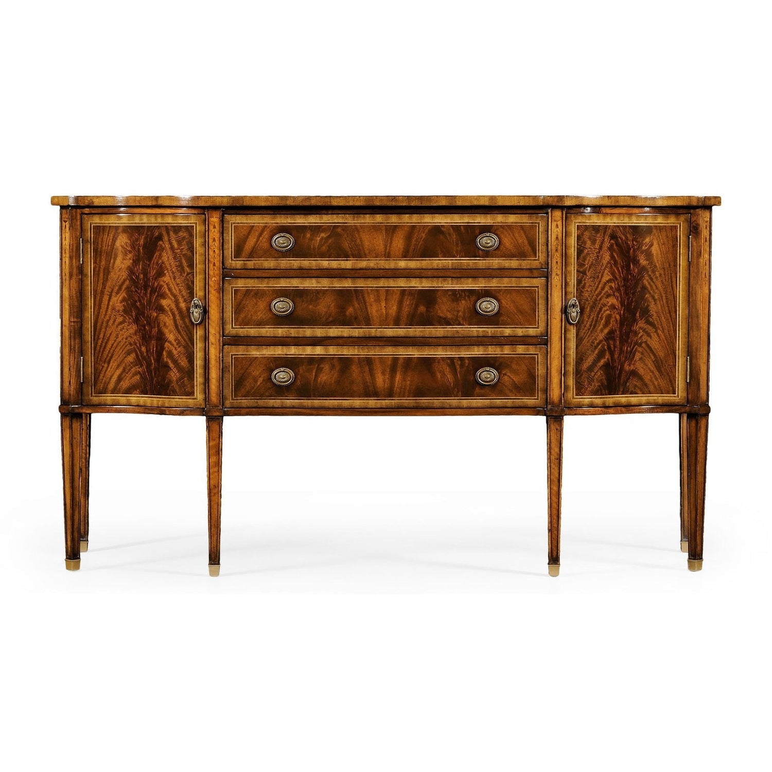 Mahogany Sideboard with Curved Doors-Jonathan Charles-JCHARLES-492637-MAH-Sideboards & CredenzasMahogany-2-France and Son