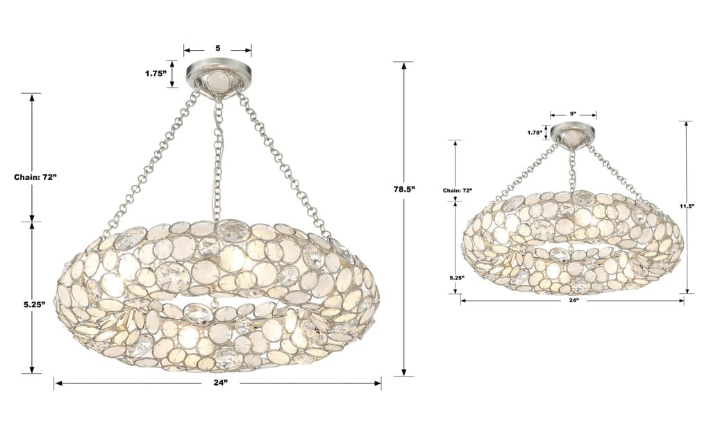 Palla 6 Light Semi Flush-Crystorama Lighting Company-CRYSTO-525-SA_CEILING-Flush Mounts-3-France and Son