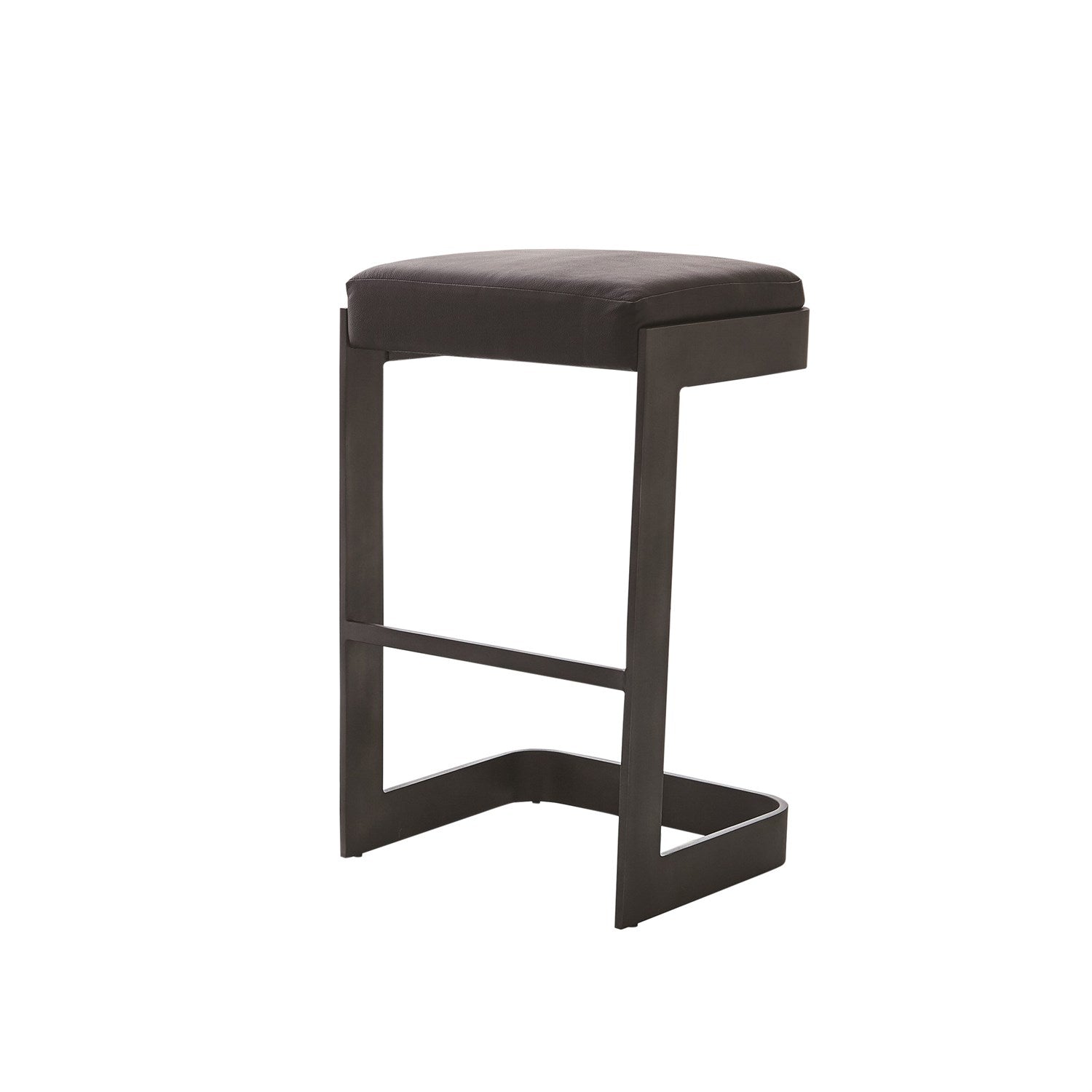 Regan High Bar Stool-Global Views-GVSA-7.90825-Bar StoolsBlack Leather/Graphite-6-France and Son