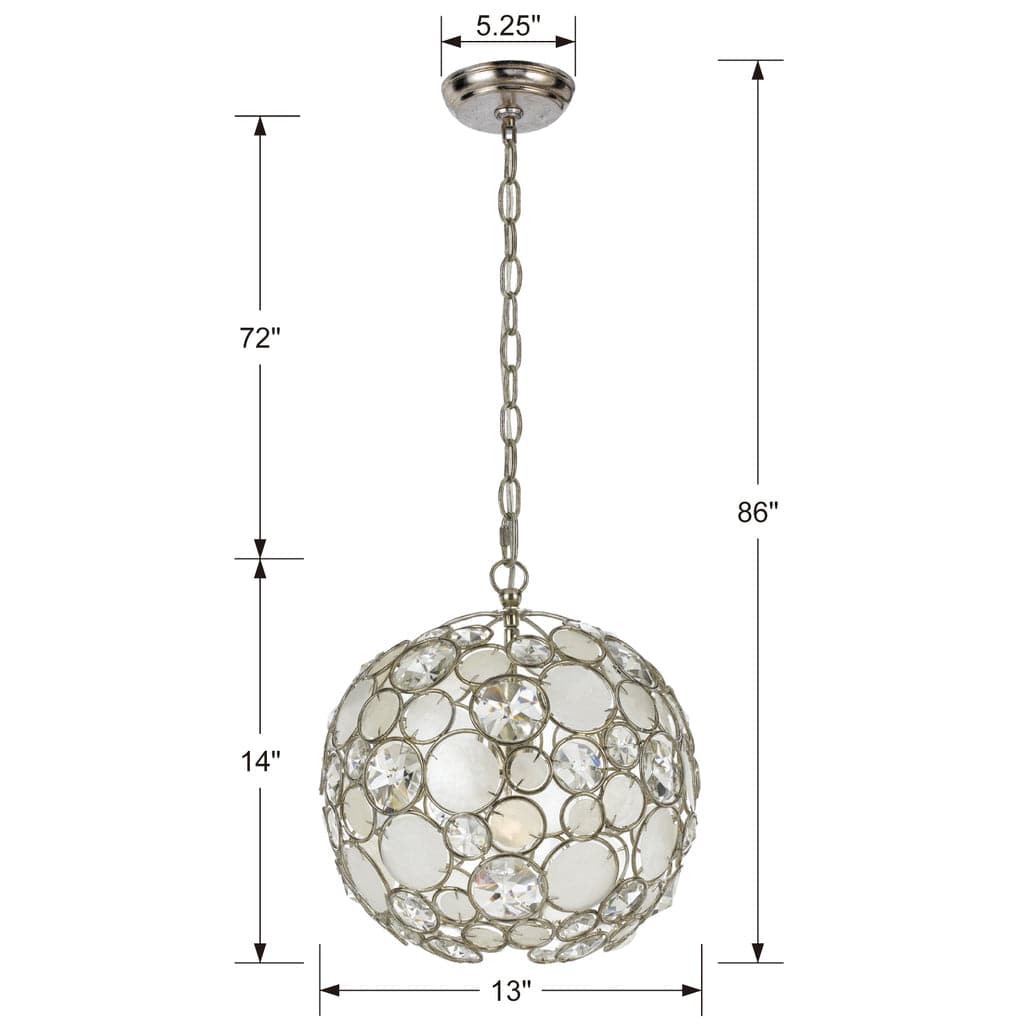 Palla 1 Light Sphere Mini Chandelier-Crystorama Lighting Company-CRYSTO-527-SA-Chandeliers-3-France and Son