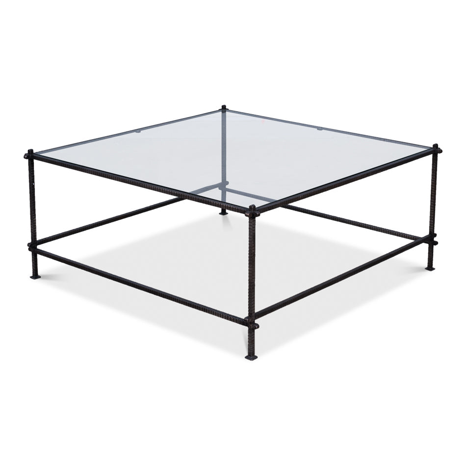 Serrated Edge Iron Coffee Table-SARREID-SARREID-52772-Coffee Tables-1-France and Son