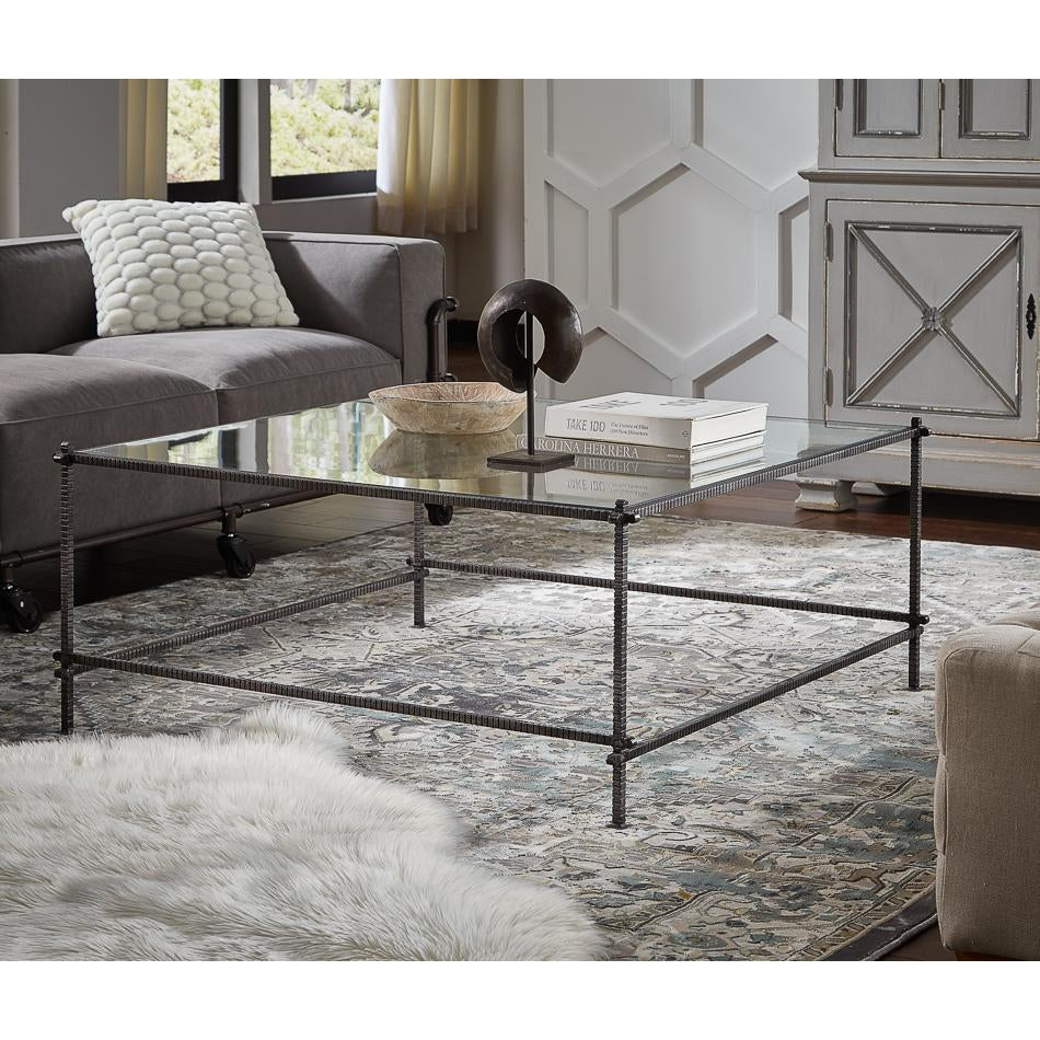 Serrated Edge Iron Coffee Table-SARREID-SARREID-52772-Coffee Tables-2-France and Son