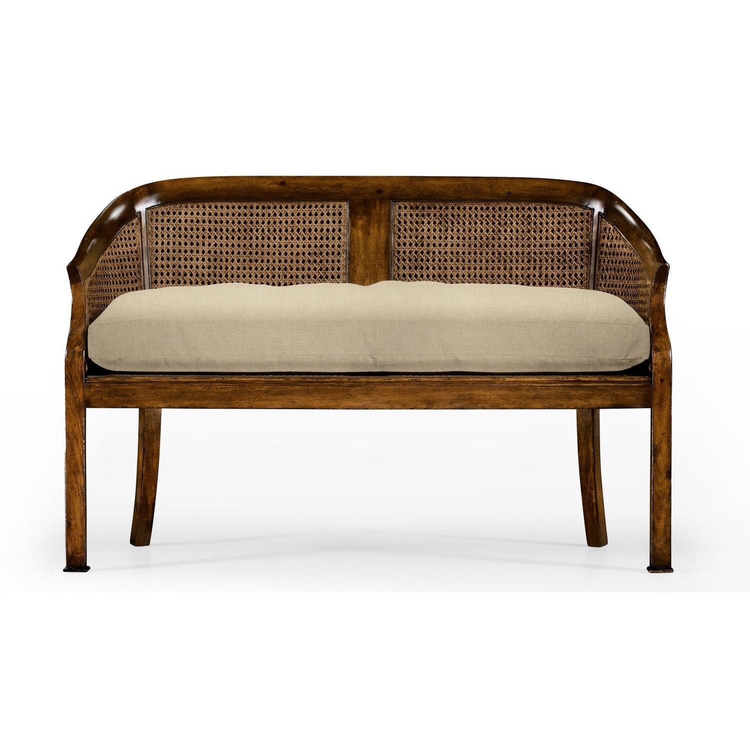 Walnut 2-Seater Salon Settee Cane Back-Jonathan Charles-JCHARLES-492247-WAL-F400-SofasShambala-2-France and Son