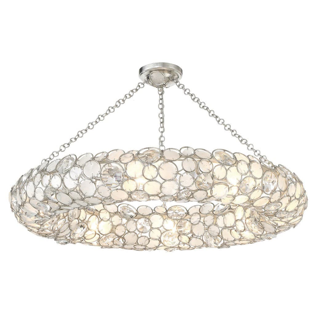 Palla 8 Light Antique Silver Semi Flush Mount-Crystorama Lighting Company-CRYSTO-528P-SA_CEILING-Flush Mounts-1-France and Son