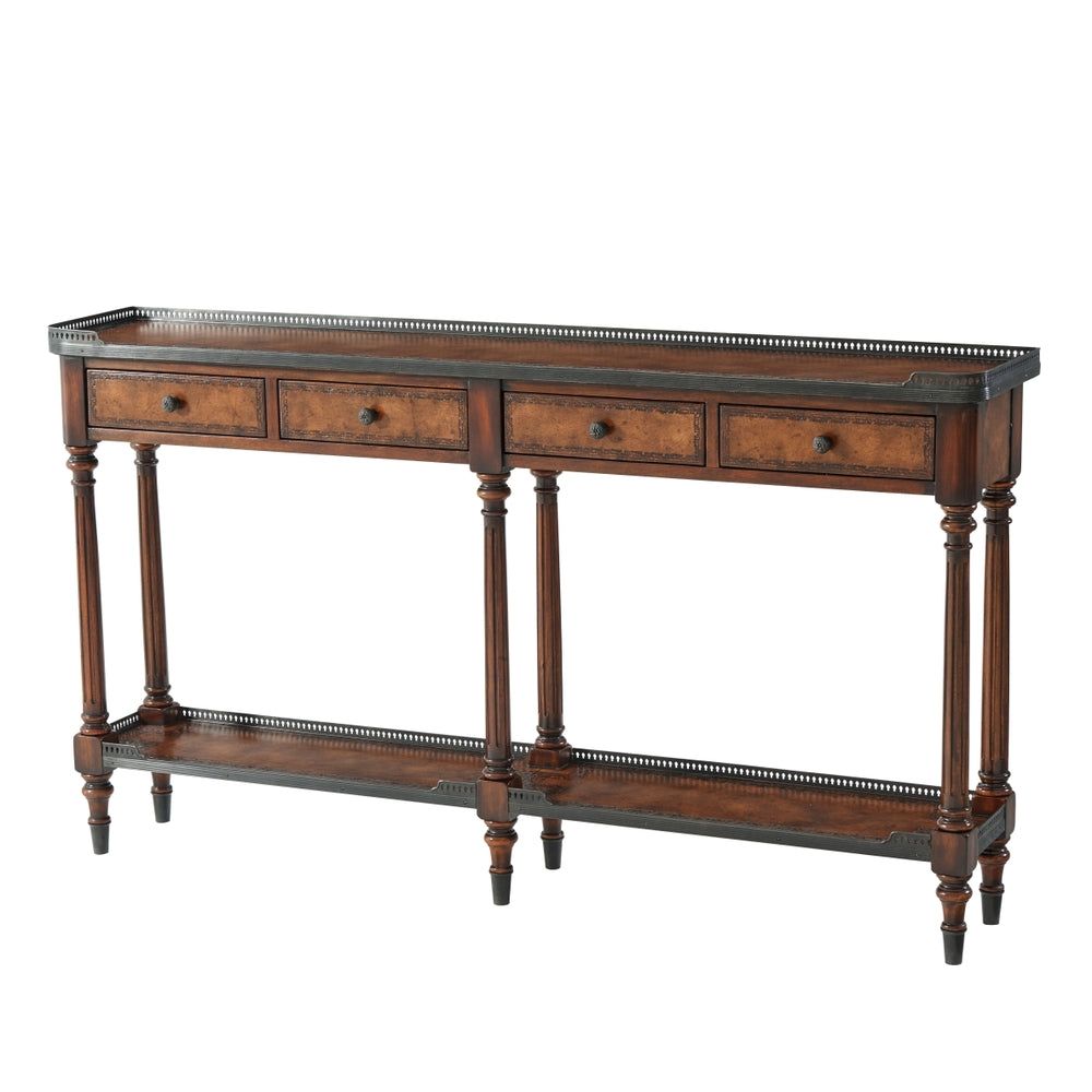 The Louis XVI Leather Console Table-Theodore Alexander-THEO-5300-018BD-Console Tables-2-France and Son