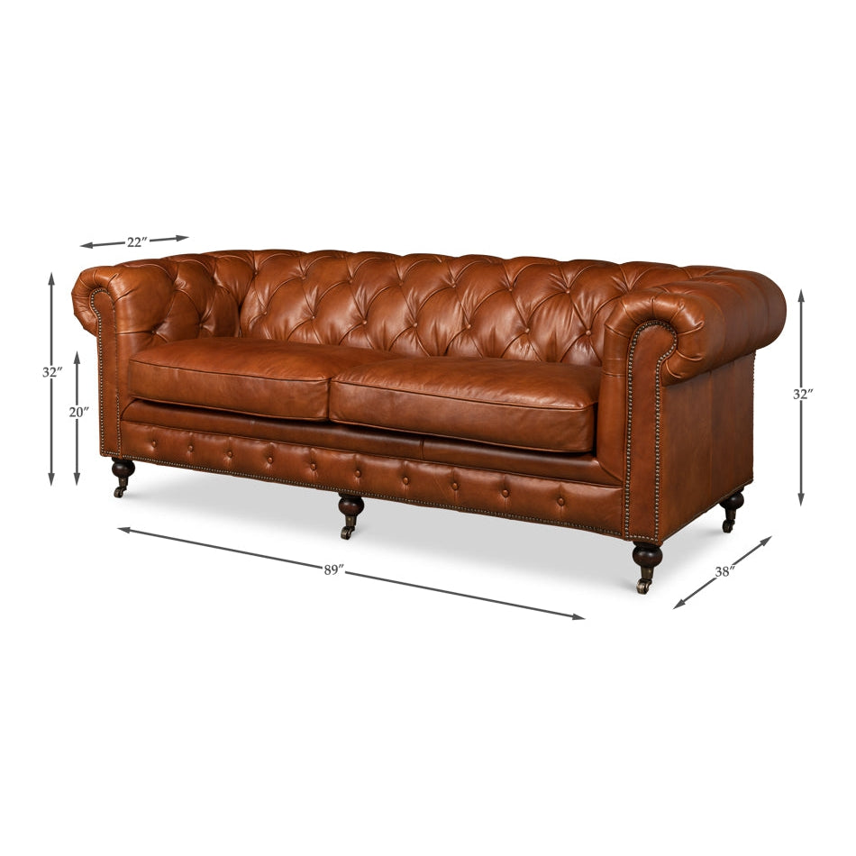 Tufted English Club Sofa-SARREID-SARREID-53128-SofasBrown Leather-7-France and Son