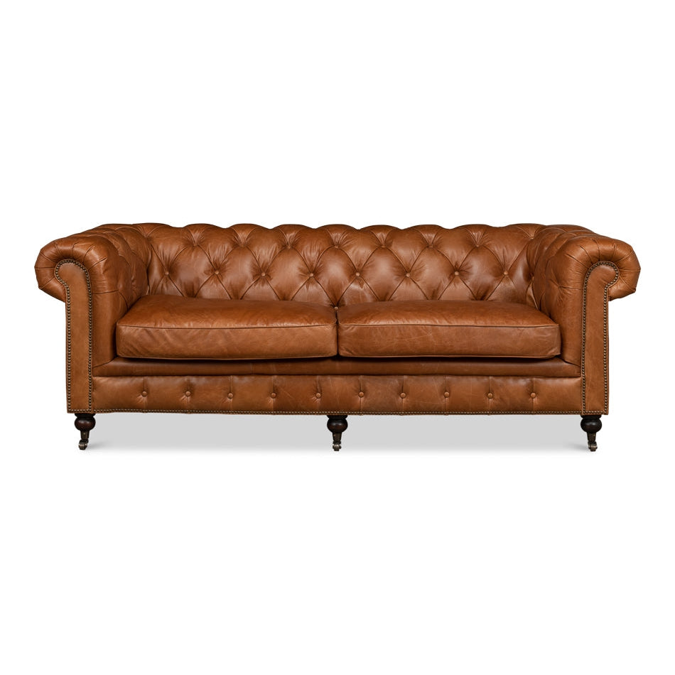 Tufted English Club Sofa-SARREID-SARREID-53129-SofasVienna Brown-2-France and Son