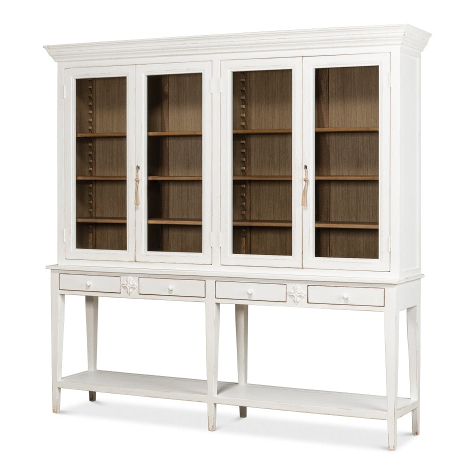 Beacon Hill Display Case, White-SARREID-SARREID-53232-Bookcases & Cabinets-6-France and Son