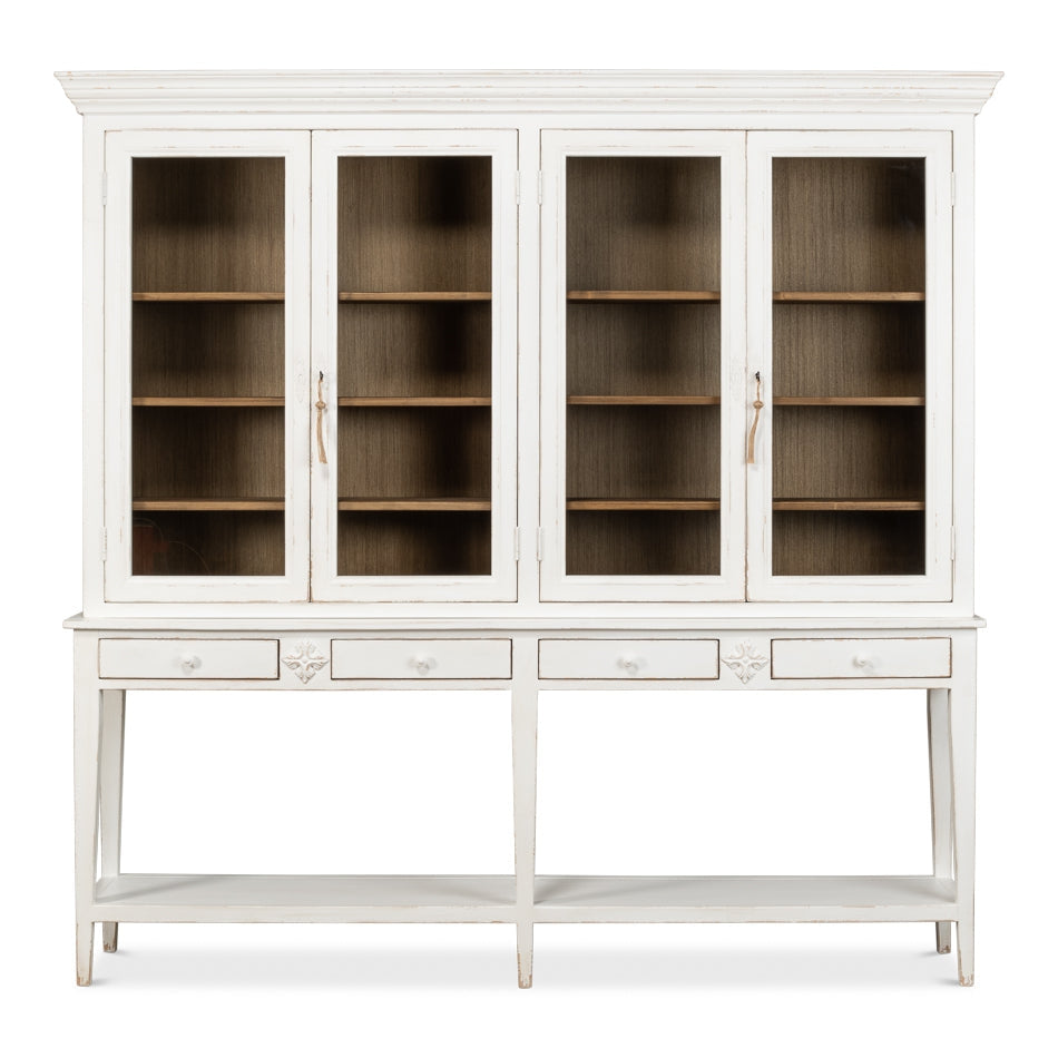 Beacon Hill Display Case, White-SARREID-SARREID-53232-Bookcases & Cabinets-1-France and Son