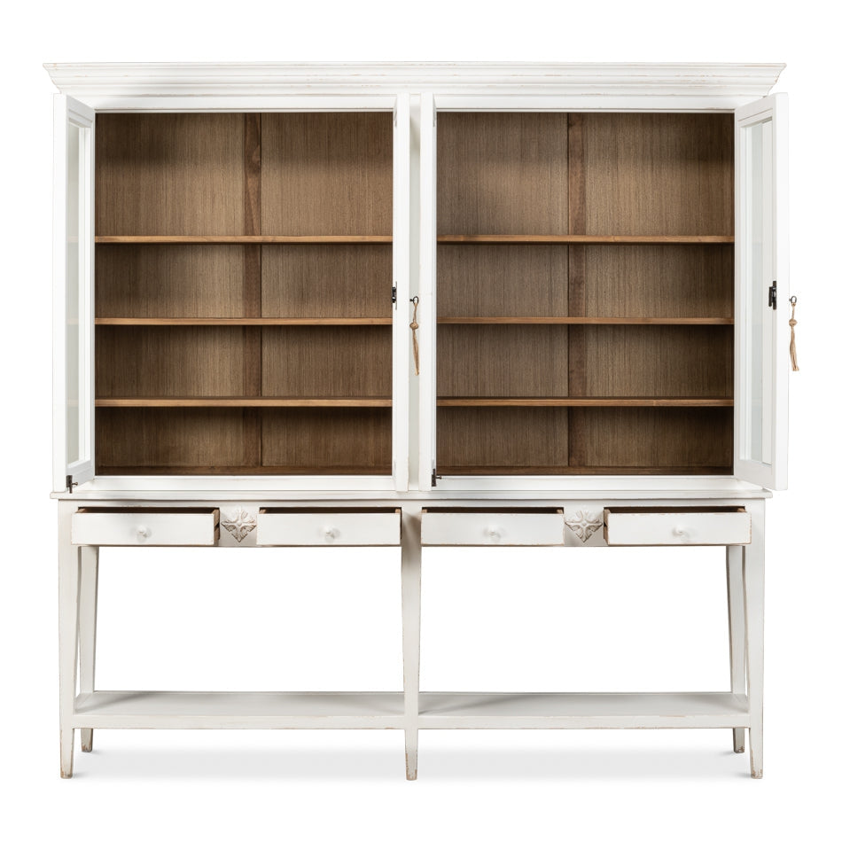 Beacon Hill Display Case, White-SARREID-SARREID-53232-Bookcases & Cabinets-2-France and Son