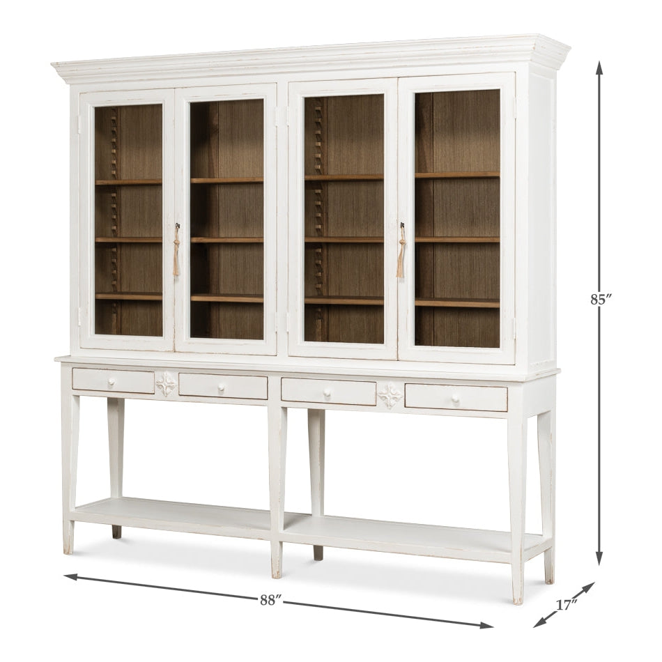 Beacon Hill Display Case, White-SARREID-SARREID-53232-Bookcases & Cabinets-7-France and Son