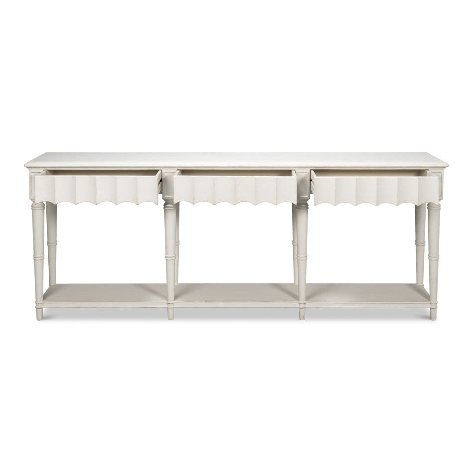 Chantal Console Table-SARREID-SARREID-53270-Console TablesGreen Transitional-4-France and Son