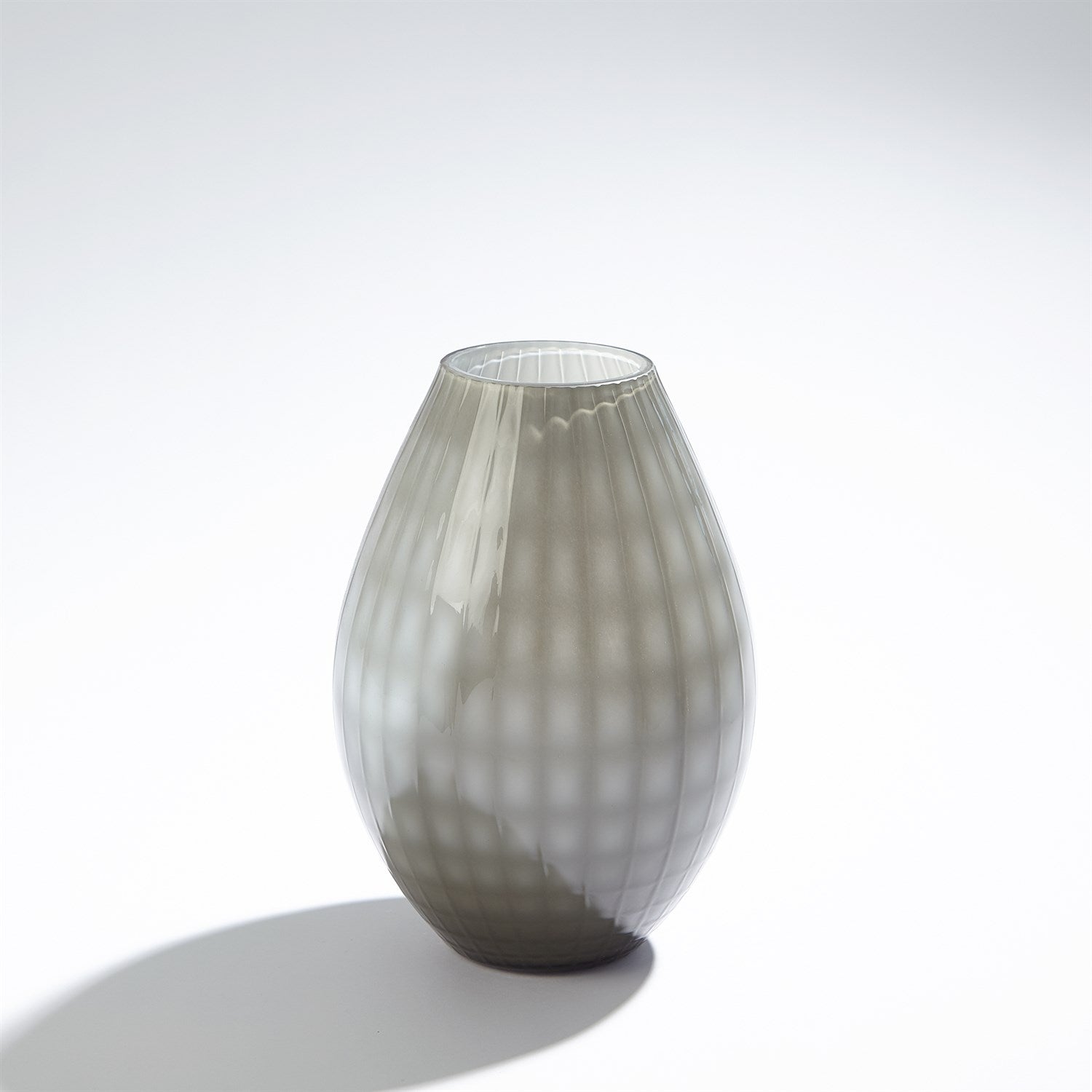 Cased Glass Grid Vase-Global Views-GVSA-3.31625-VasesSmall-Grey-5-France and Son