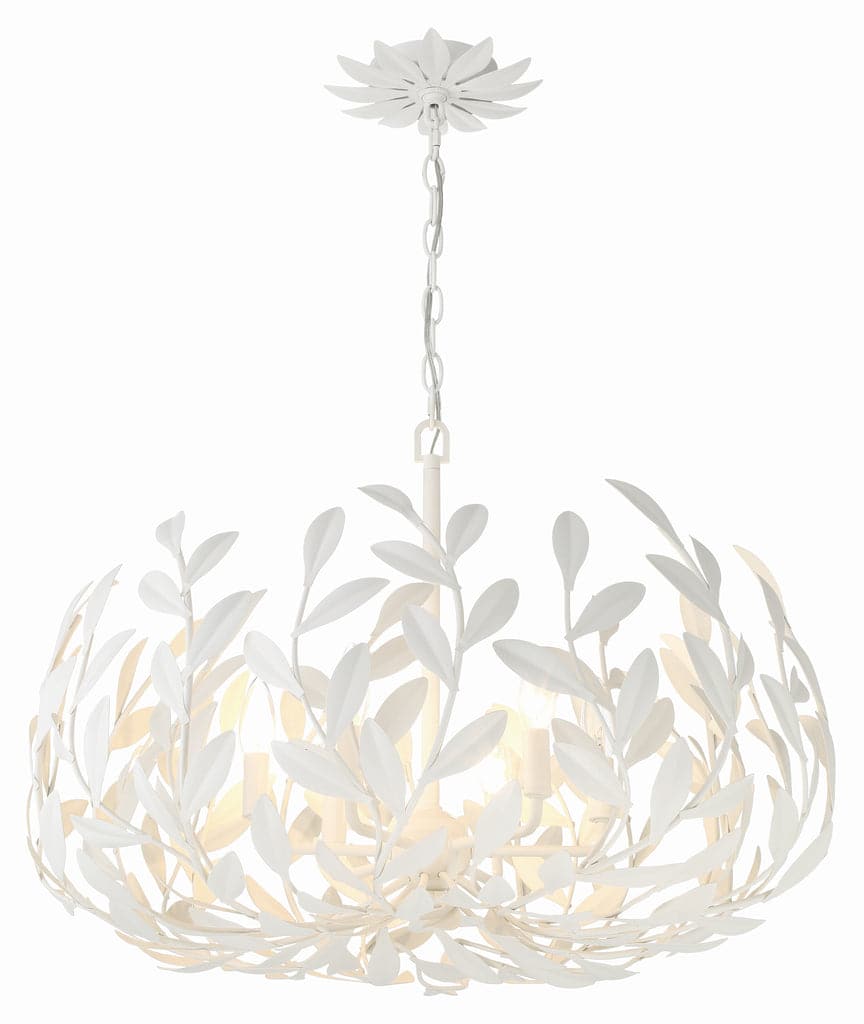 Broche 6 Light Chandelier-Crystorama Lighting Company-CRYSTO-533-MT-ChandeliersWhite-5-France and Son