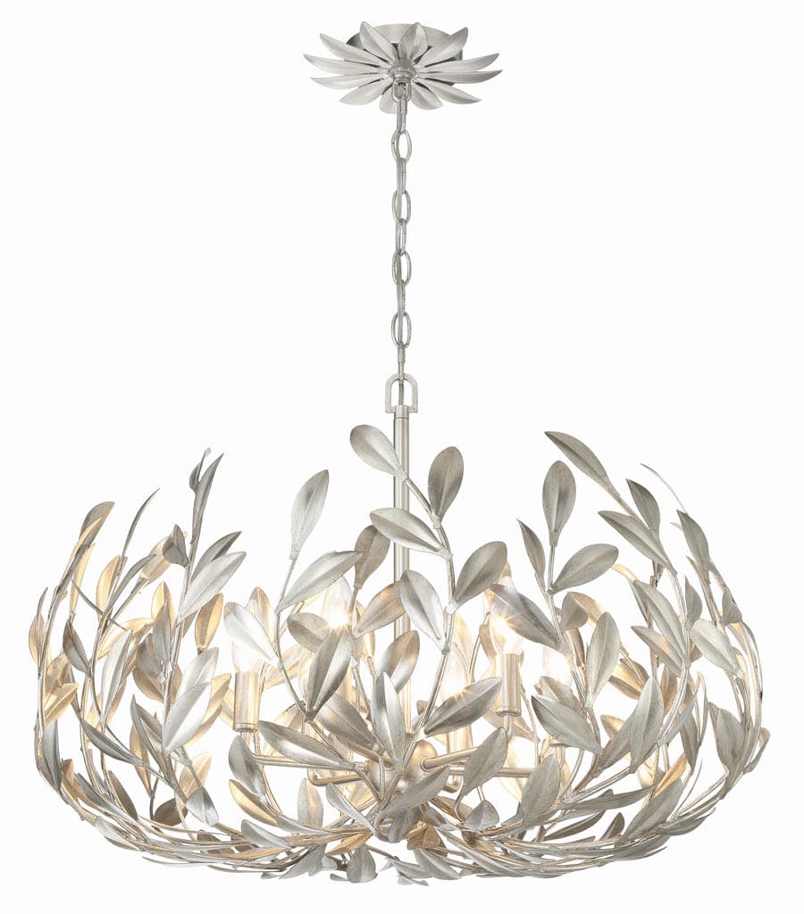 Broche 6 Light Chandelier-Crystorama Lighting Company-CRYSTO-533-SA-ChandeliersSilver-9-France and Son