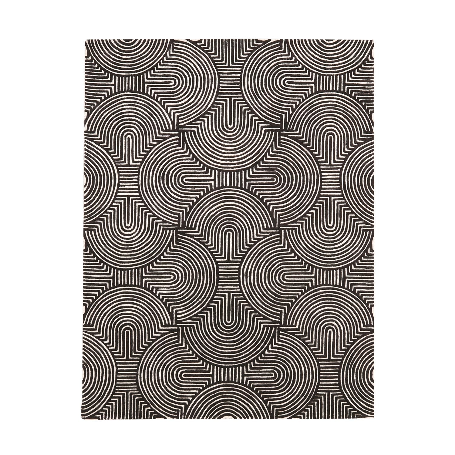 Arches Rug Black/Ivory-Global Views-GVSA-9.93610-RugsBlack/Ivory-11 x 14-3-France and Son