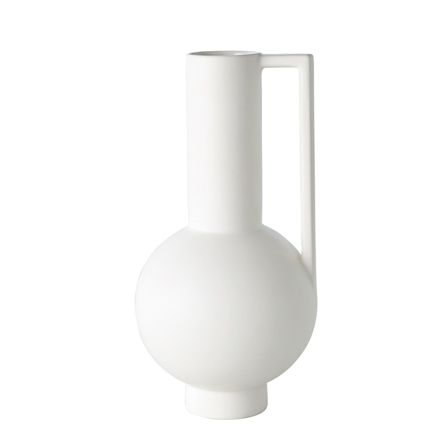 Classic Pitcher w/Handle-Global Views-GVSA-1.10779-VasesMatte White-with handle-1-France and Son