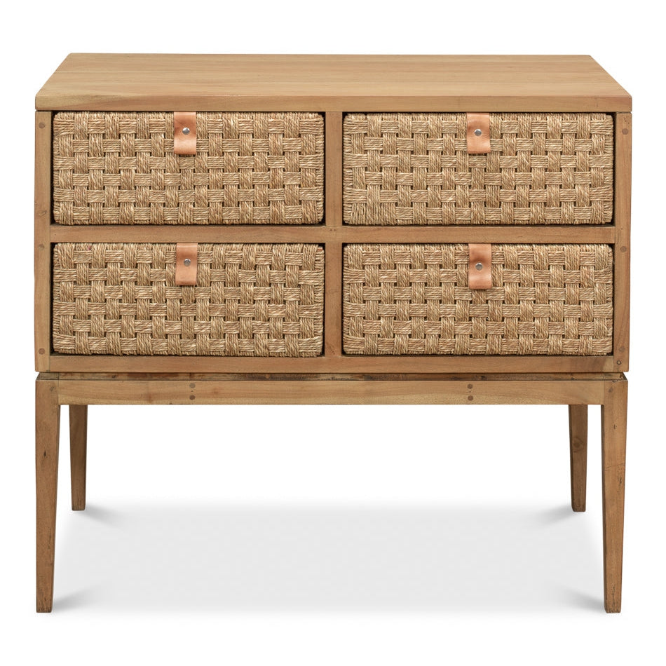 Woven Front Chest Of Drawers-SARREID-SARREID-53432-Dressers-1-France and Son