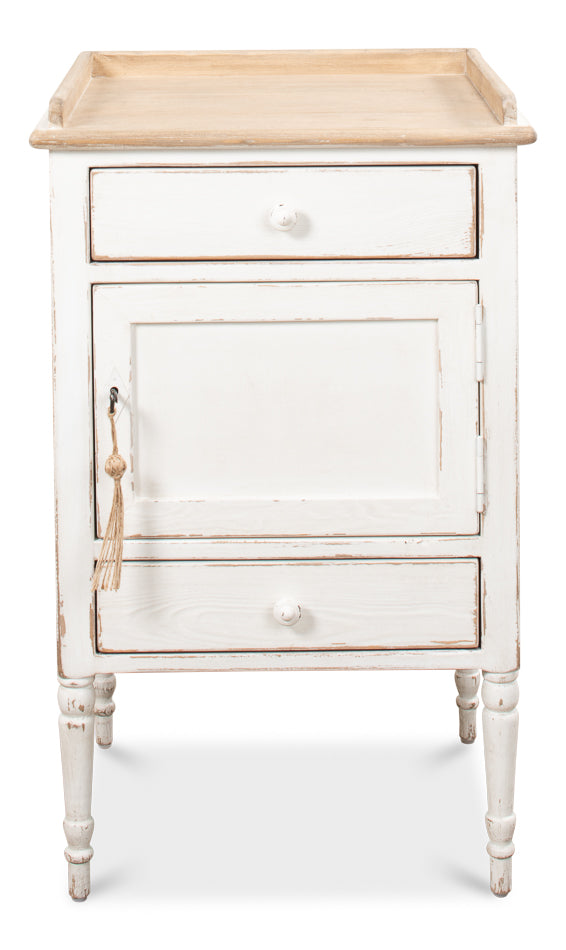 Rose Side Table-SARREID-SARREID-53741L-Side TablesAntique White-Left-4-France and Son