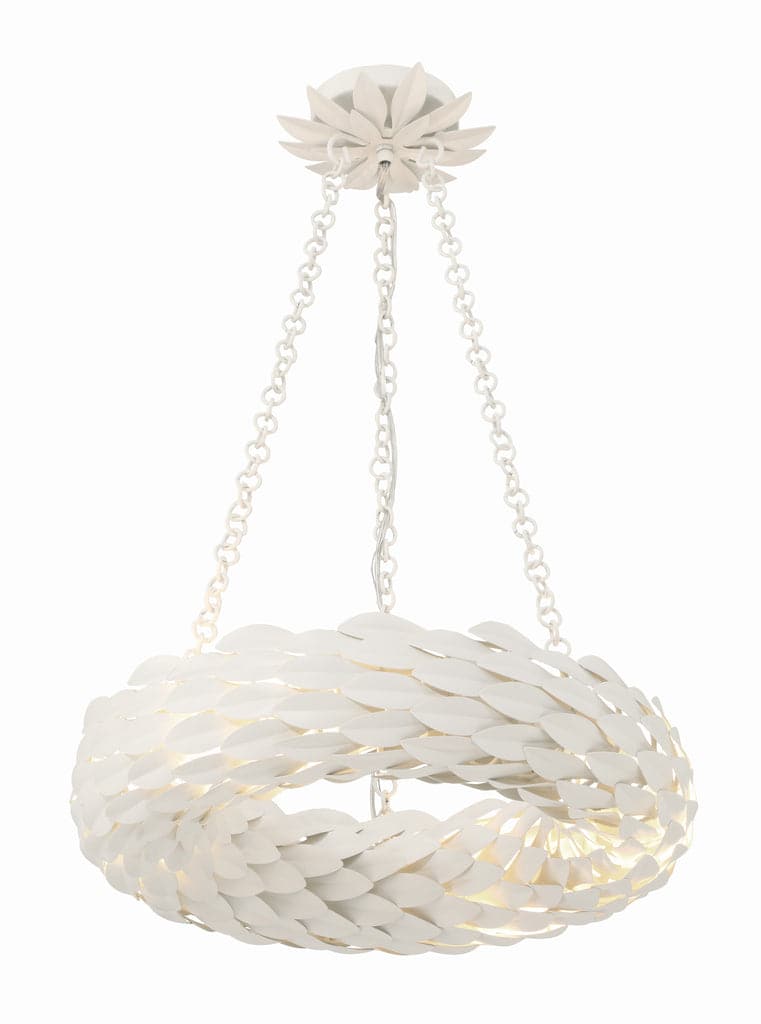 Broche 6 Light Matte White Chandelier-Crystorama Lighting Company-CRYSTO-535-MT-Chandeliers-2-France and Son